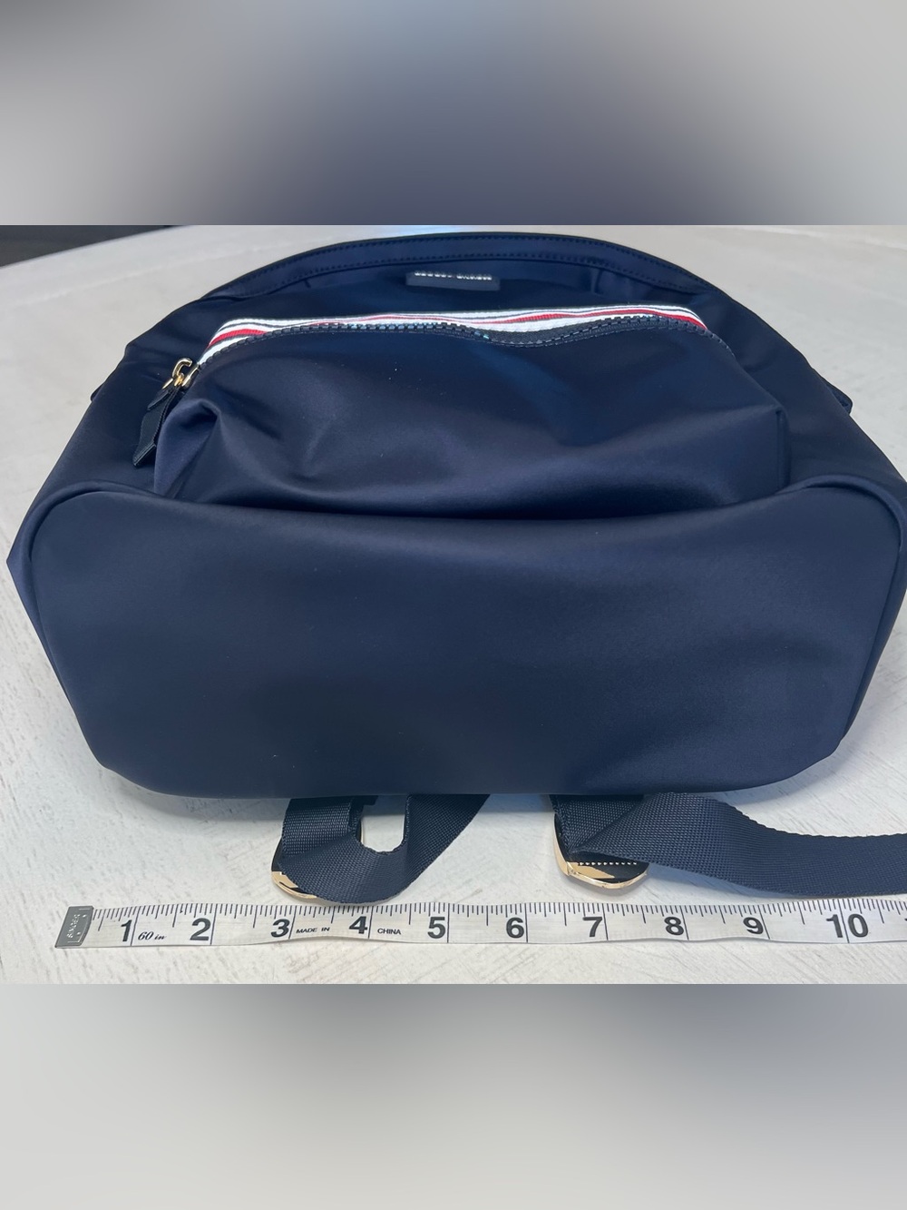 NWT Tommy Hilfiger Navy Mini Backpack with Signature Stripe - Picture 5 of 6